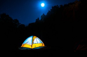 tent in the moonlight