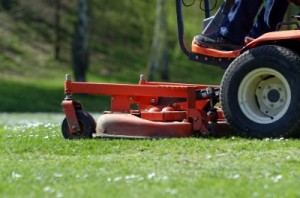 mower cutting grass