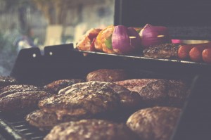 burgers on the grill