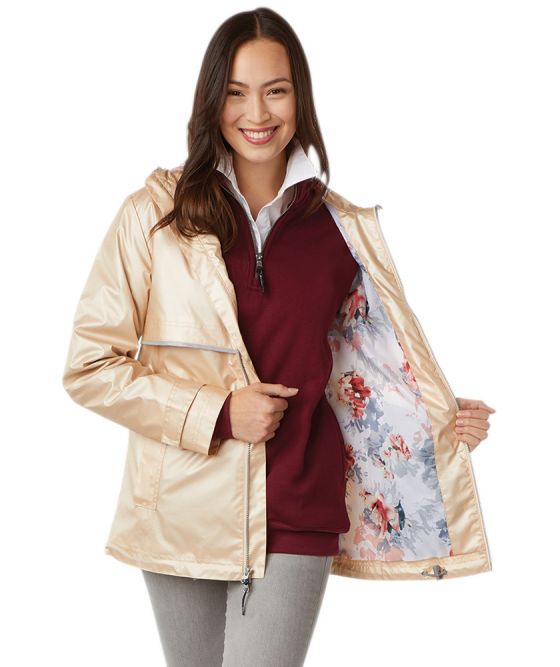 Rose gold charles deals river rain jacket